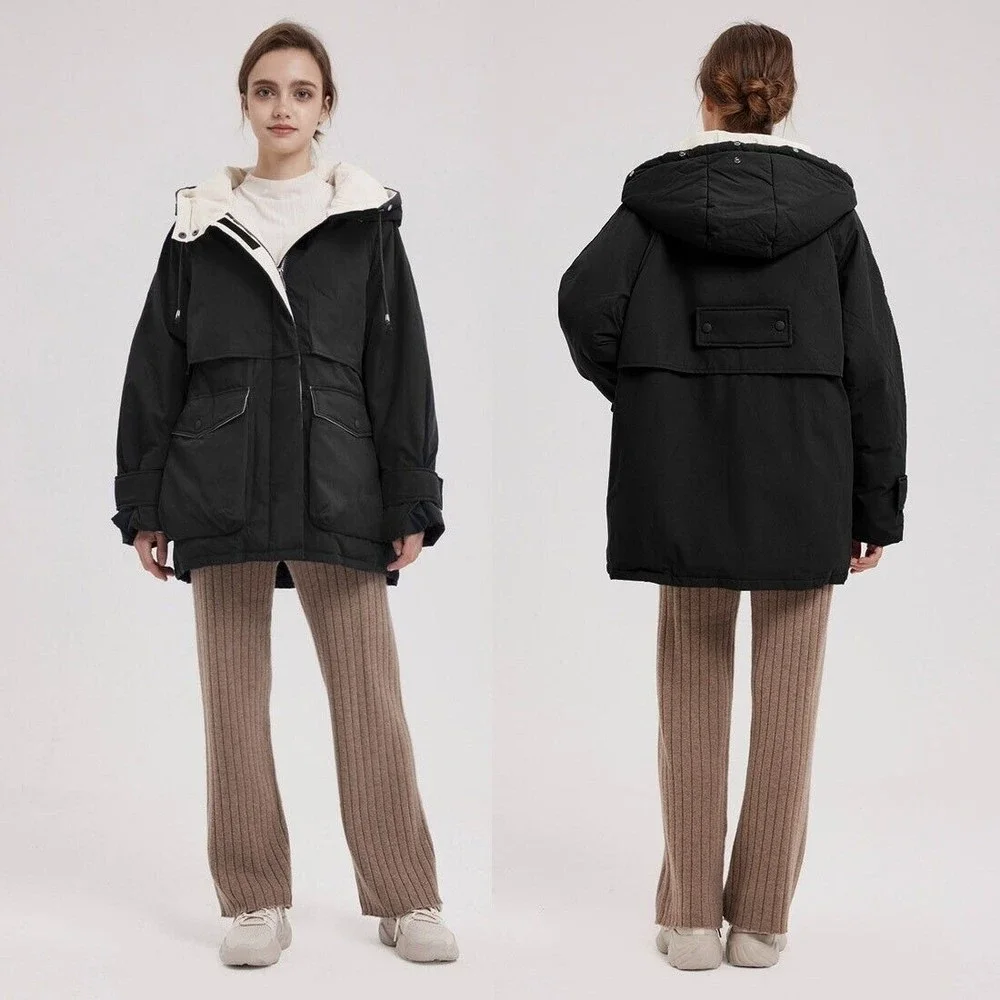 NAP Hooded Drawstring Duck Down Parka Women Large - Picture 1 of 11